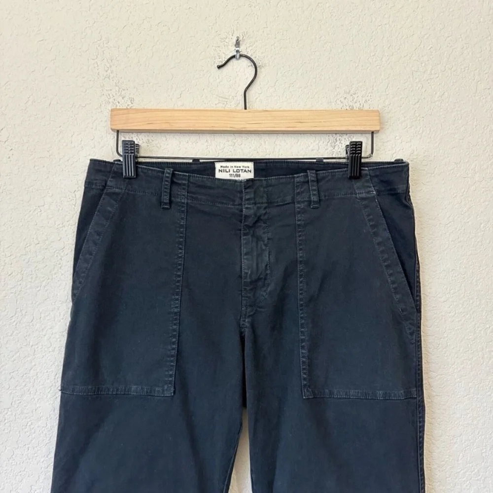 Nili Lotan Pants Womens Dark Navy French military Cropped zipper NWT - Picture 7 of 13